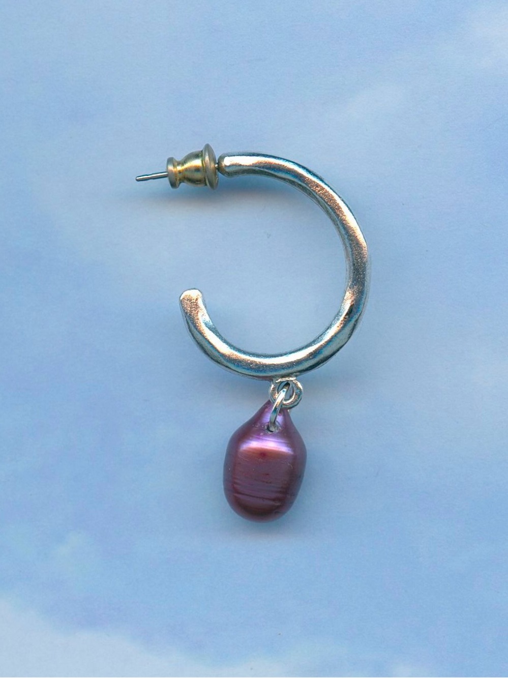 Passionfruit Single hoop drop Pearl
